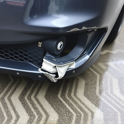 damaged car bumper