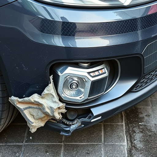 damaged car bumper