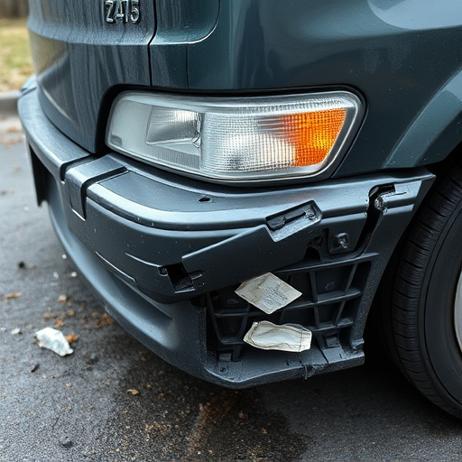 damaged car bumper