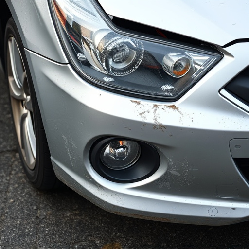 damaged car bumper