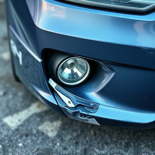 damaged car bumper