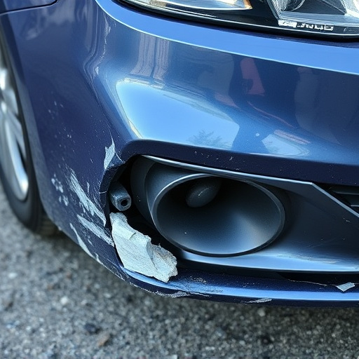 damaged car bumper