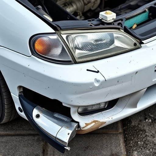 damaged car bumper