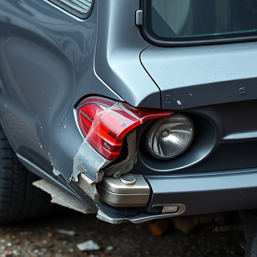 damaged car bumper