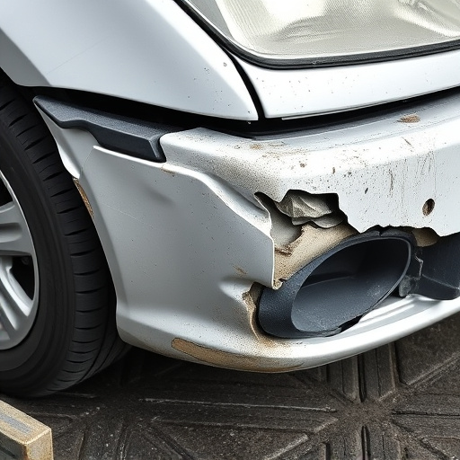 damaged car bumper