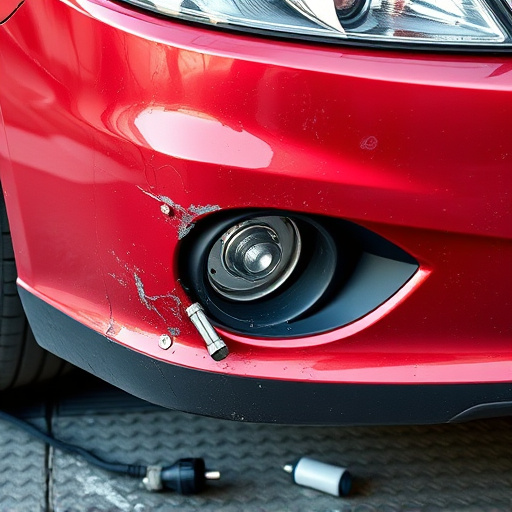 damaged car bumper