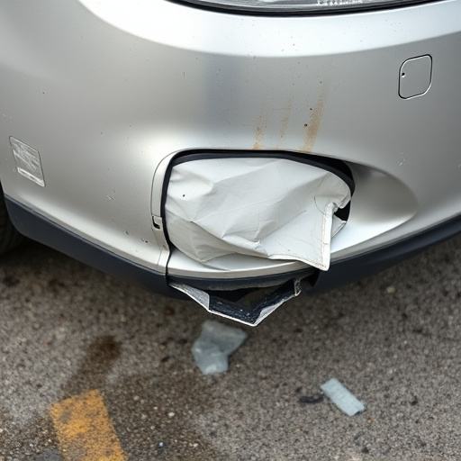 damaged car bumper