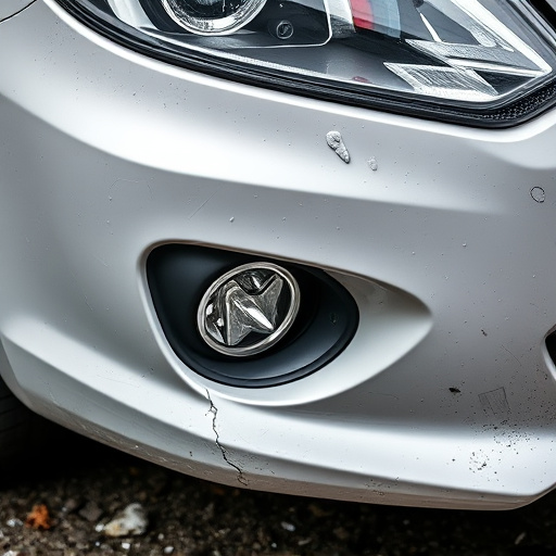 damaged car bumper