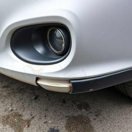damaged car bumper