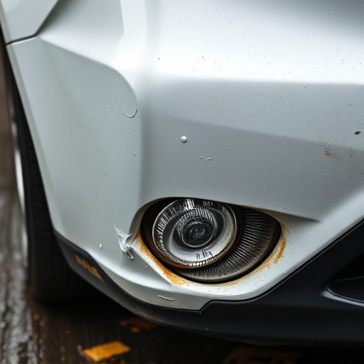 damaged car bumper