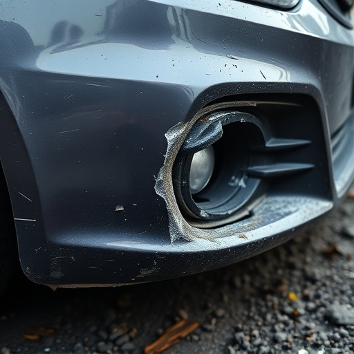 damaged car bumper