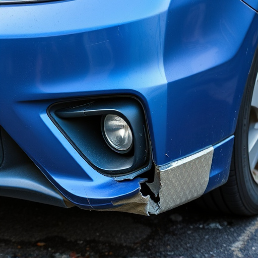damaged car bumper