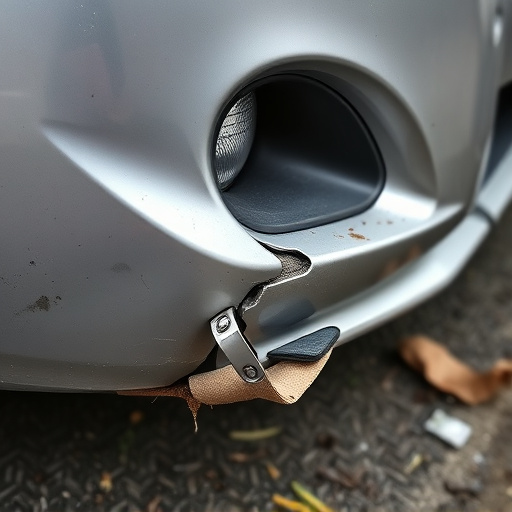 damaged car bumper
