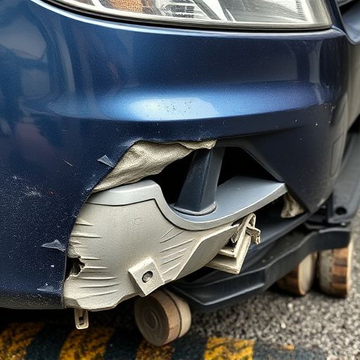 damaged car bumper