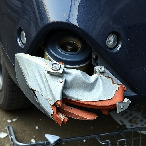 damaged car bumper