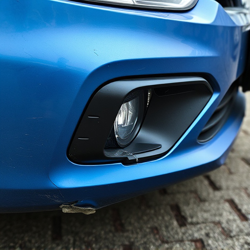 damaged car bumper