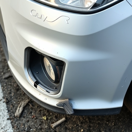 damaged car bumper