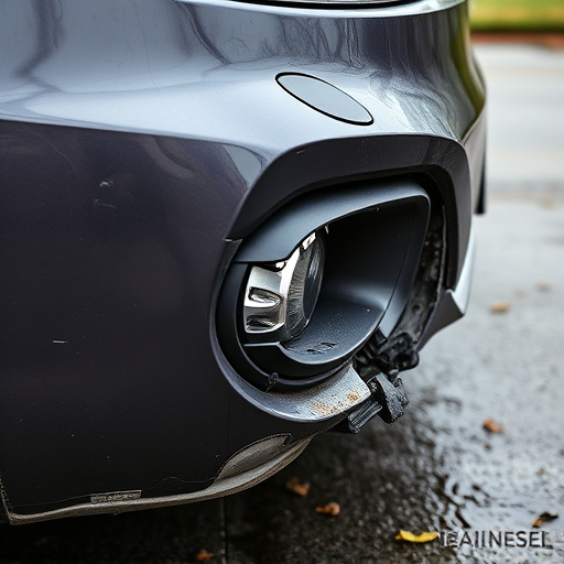 damaged car bumper