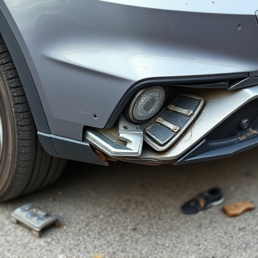 damaged car bumper
