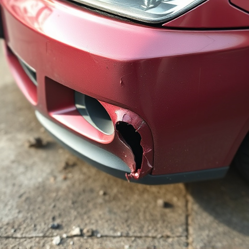 damaged car bumper