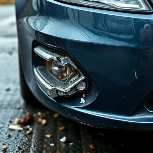 damaged car bumper