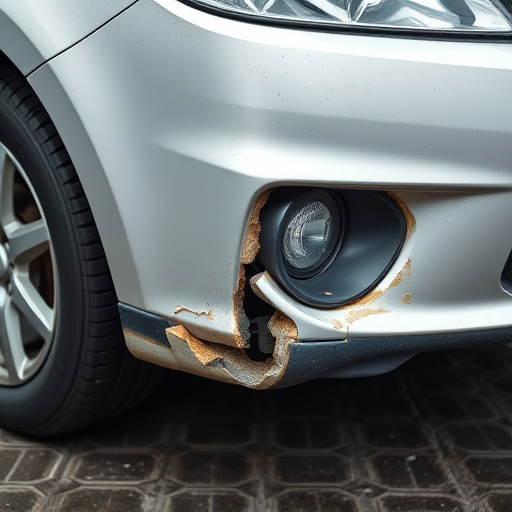 damaged car bumper