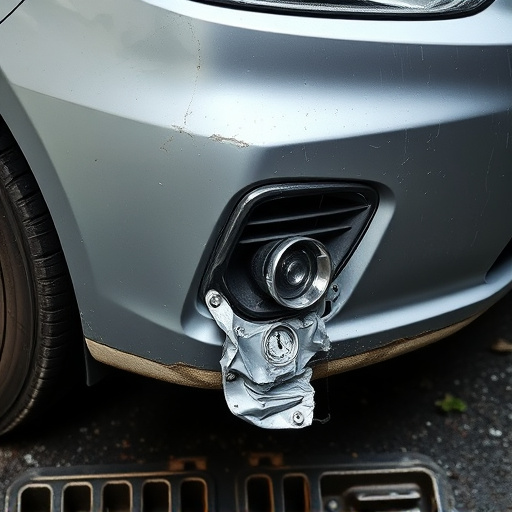 damaged car bumper