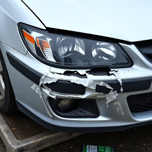 damaged car bumper