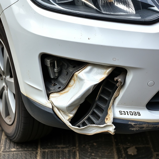 damaged car bumper