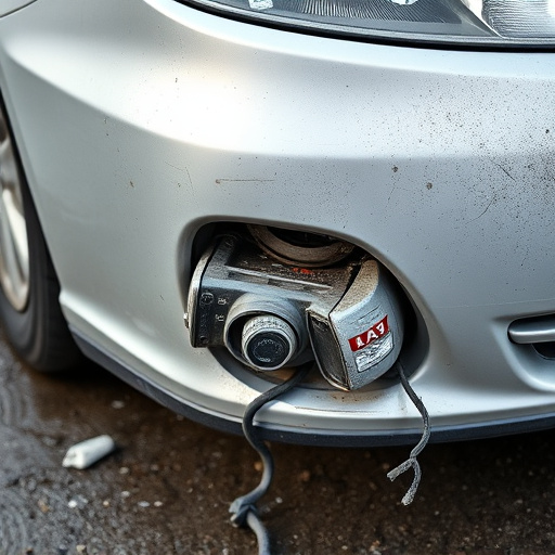 damaged car bumper