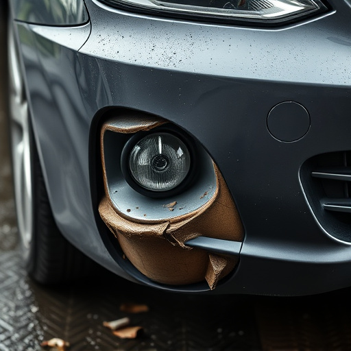 damaged car bumper