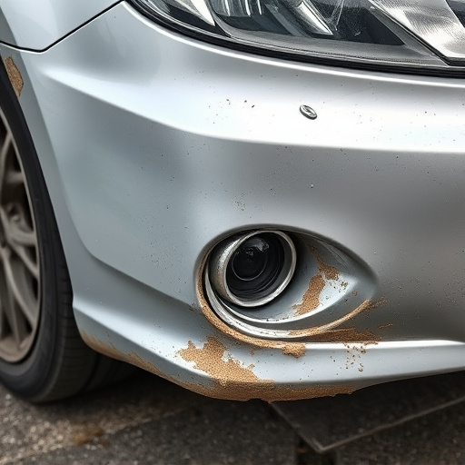 damaged car bumper
