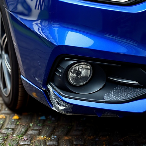 damaged car bumper