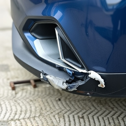 damaged car bumper