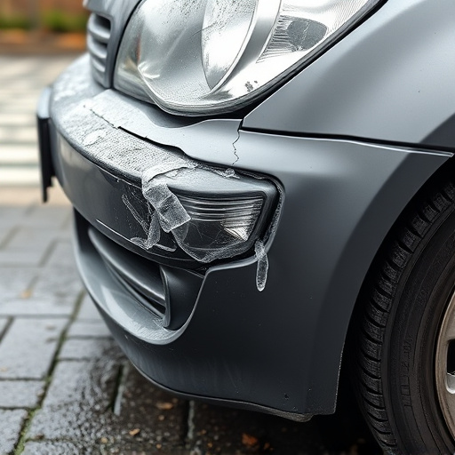 damaged car bumper