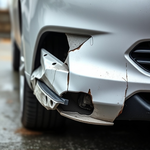 damaged car bumper