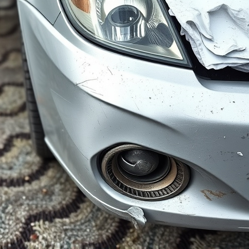 damaged car bumper