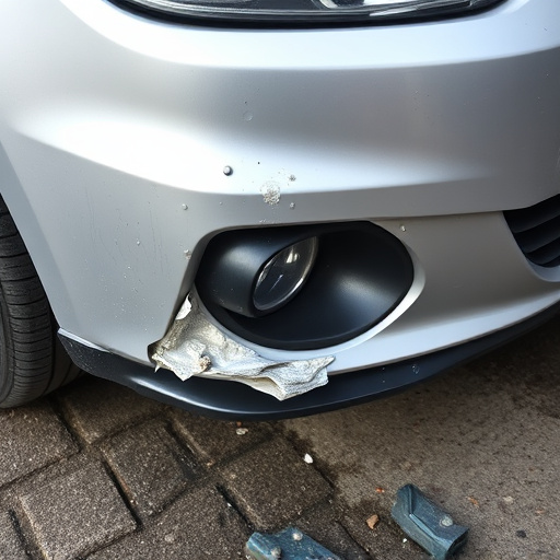 damaged car bumper