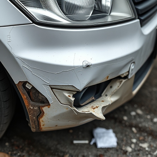 damaged car bumper