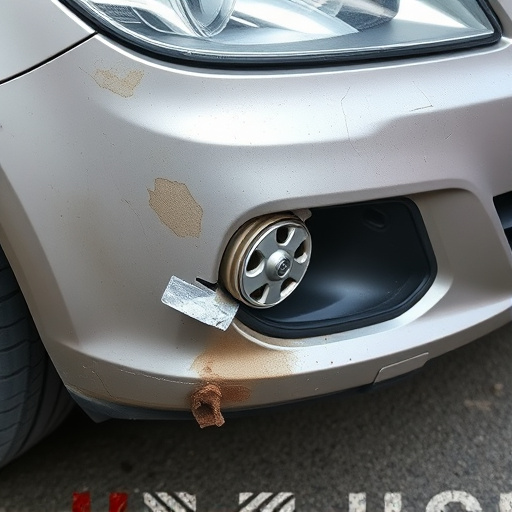 damaged car bumper
