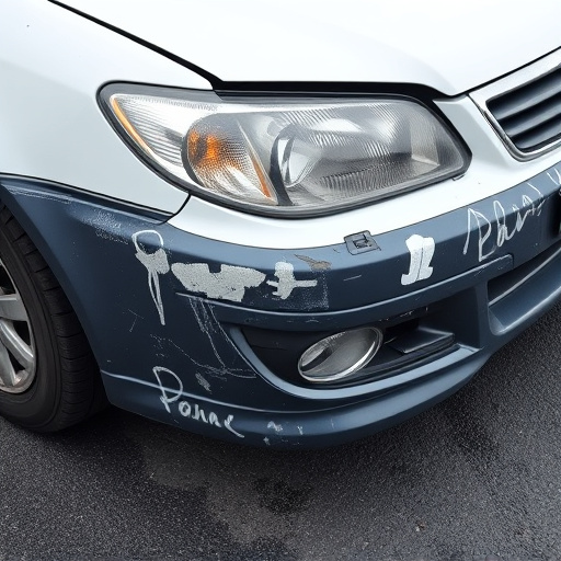 damaged car bumper