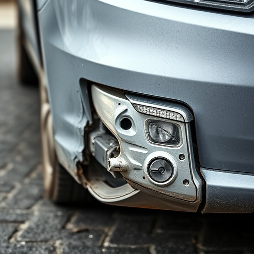 damaged car bumper