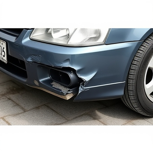 damaged car bumper