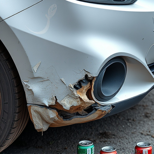 damaged car bumper