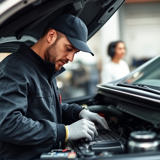 auto technician working