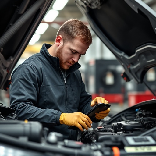 auto technician working