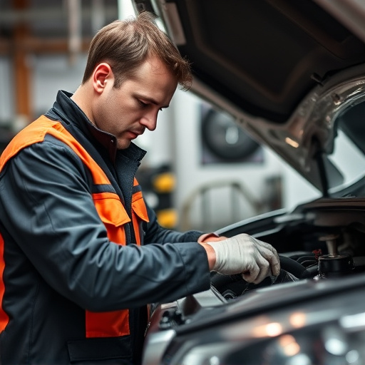 auto technician working