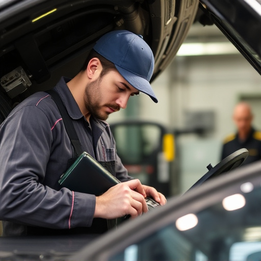 auto technician working