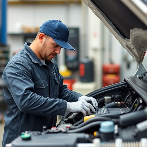 auto technician working