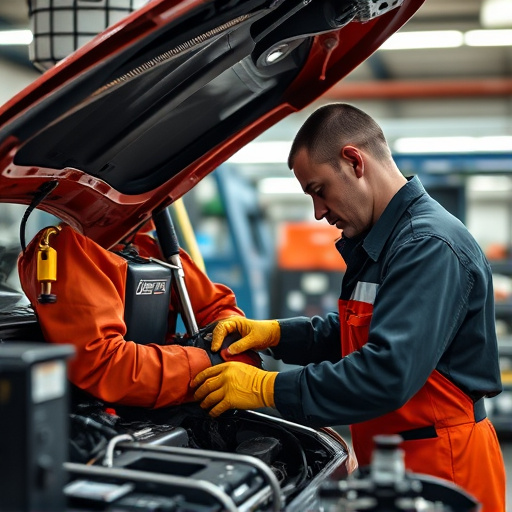 auto technician working